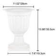 thumbnail image 6 of Plastic Urn Planter 13.8 inch White Pedestal Planters Set of 2, 6 of 9