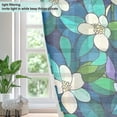 thumbnail image 4 of Blue and Green Floral Semi Sheer Curtains for Living Room Bedroom Set of 2 Insulated Window Drapes, 4 of 6