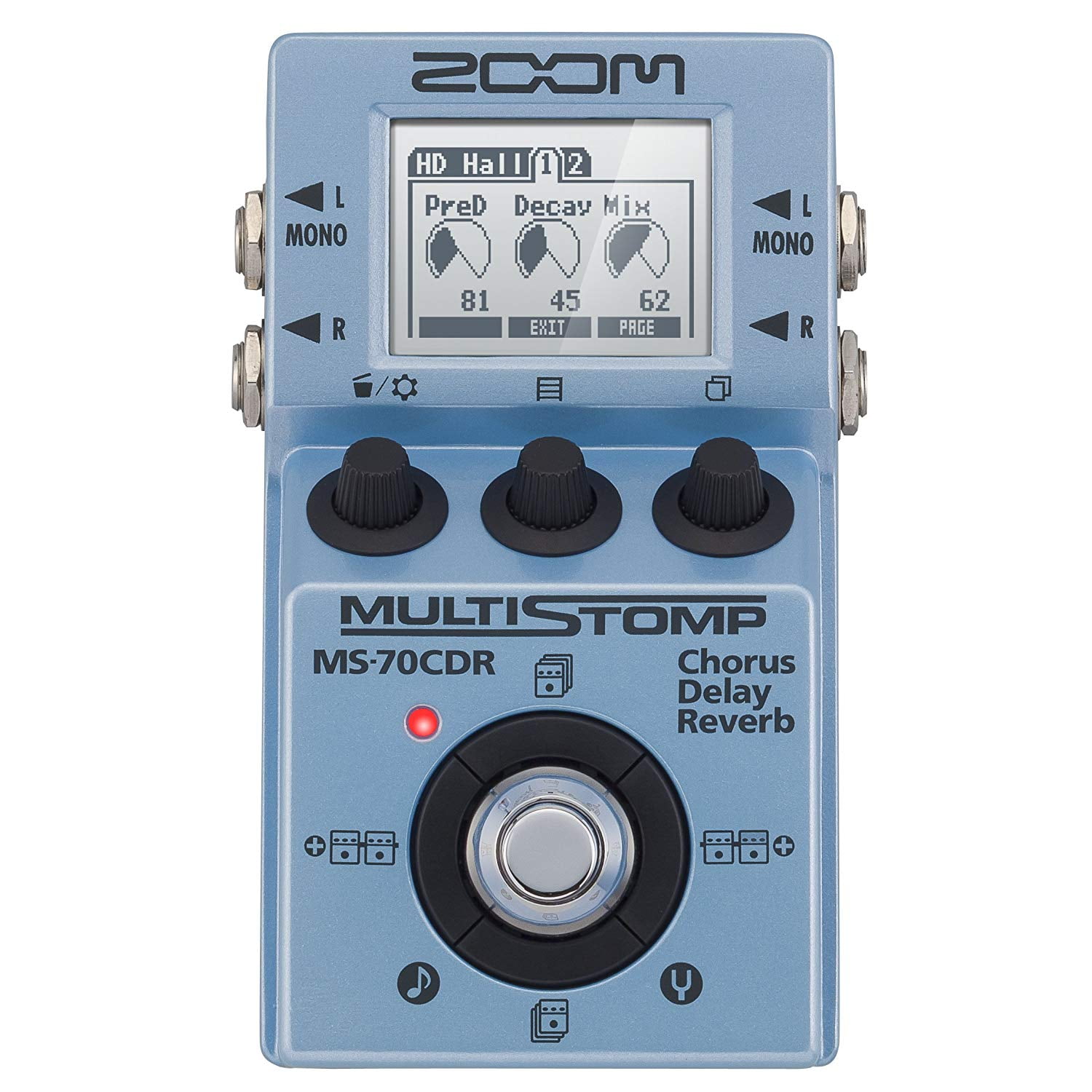 Zoom MS70CDR MultiStomp Chorus/Delay/Reverb Pedal Along with Cables