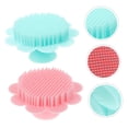 thumbnail image 2 of Cepillo de masaje para el cuero cabelludo con champú y cepillo de baño suave para bebés, cepillo de masaje de silicona para todo tipo de cabello, niño recién nacido, 2 piezas, 2 of 5