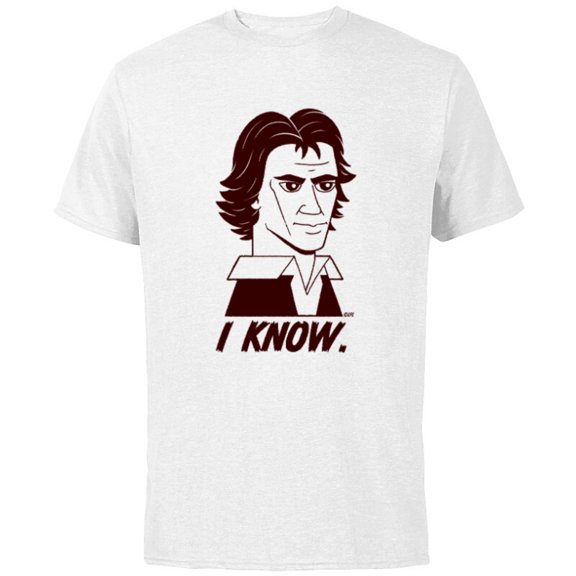 Star Wars Han Solo I Know Illustrated - Short Sleeve Cotton T-Shirt for Adults - Customized-White