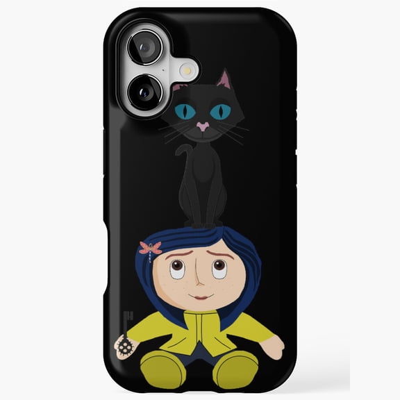 Coraline and Cat Movie Inspired Compatible Phone Case for iPhone 11–17 Pro Max