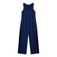 thumbnail image 4 of Wide Leg Jumpsuits For Women Zippered Round Neck Sleeveless Casual Jumpsuit Loose Trendy Wide Leg Baggy Overalls Summer Outfits with Pockets, 4 of 6