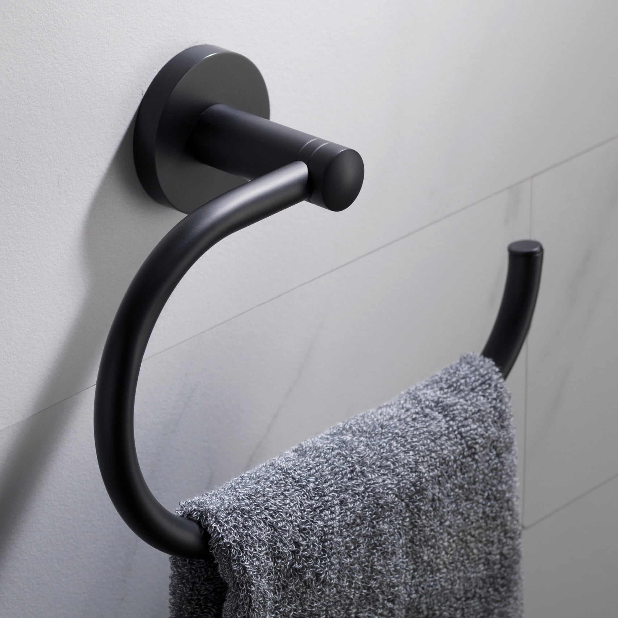KRAUS Elie? Bathroom Towel Ring, Matte Black Finish