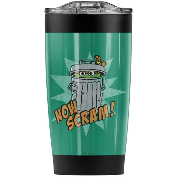 Sesame Street/Now Scram Stainless Steel Tumbler 20 oz Coffee Travel Mug/Cup, Vacuum Insulated & Double Wall with Leakproof Sliding Lid | Great for Hot Drinks and Cold Beverages