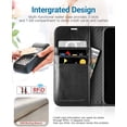 thumbnail image 3 of iPhone 13 Pro Case, PU Leather iPhone 13 Pro 5G Case[Card Holder][Kickstand] [TPU Inner Shell][RFID Blocking] Flip Phone Cover Compatible for 6.1 Inch iPhone 13 Pro -Black - 3 Rear Cameras (Black), 3 of 7