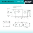 thumbnail image 7 of 32" x 19" Quartz Kitchen Sink, 60/40 Double Bowl Sink, Drop-in Sink, Undermount Sink, Granite Kitchen Sink, Galaxy White Kitchen Sink by Lexicon Platinum LP-6040-W-SO, 7 of 7