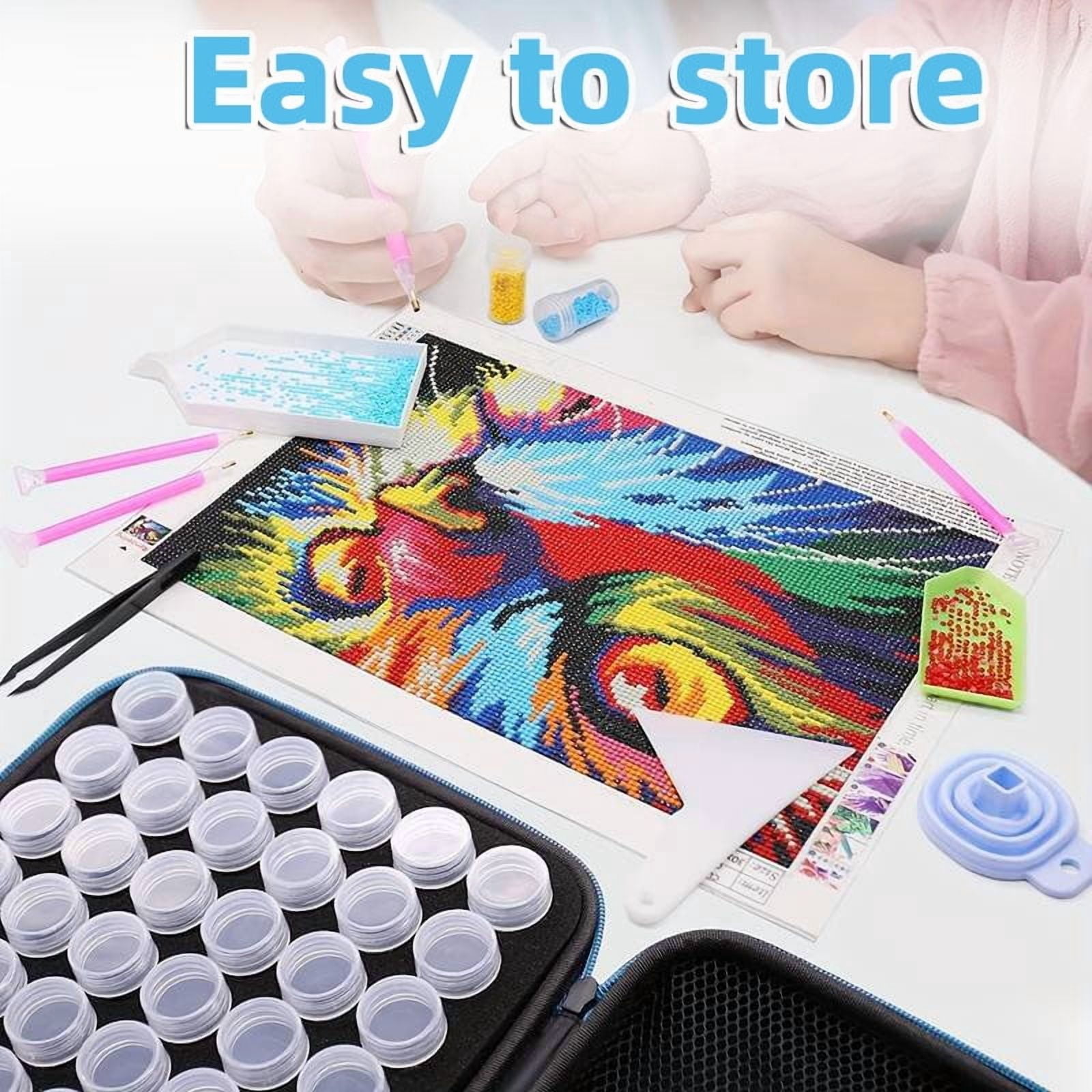 JYLMOOD 99 Slots Storage Container for Diamond Art Kits for Adults, with 8 Tray and Portable Bead Storage Boxes for Diamond Painting Accessories and Tools