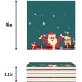thumbnail image 3 of FMSHPON Merry Christmas Santa Claus Set of 6 Coaster for Drinks, Absorbent Ceramic Stone Coasters Cup Mat with Cork Base for Home Kitchen Room Coffee Table Bar Decor, 3 of 4