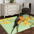 thumbnail image 5 of Yellow Sage Green Floral Area Rug 3x5 Washable Rug Non Slip Vintage Summer Bird Botanical Large Area Rug Indoor Floor Carpet for Entryway Bedroom Kitchen Living Room Home Office Dining Room Nursery, 5 of 8