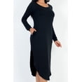 thumbnail image 4 of Midi Dress with Long Sleeves and Curved Hem, 4 of 9