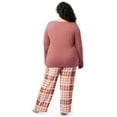thumbnail image 4 of Fruit of the Loom Women's Beyond Soft Long Sleeve Top & Fleece Bottom Pajama Set, Sizes S-4X, 4 of 8