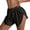Black, variant on Women's Solid Color Side Slit Hotpants Elastic Tie Waist Loose Fit Casual Home Lounge Sleepwear Bottoms