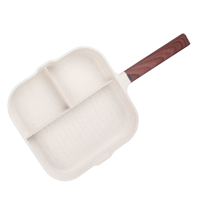 Nonstick Egg Frying Pan, 3 In 1 Divided Breakfast Pans Grill Frying Pans 3 Section Skillet Compartment Mini Pancake Pan Multifunction Lightweight Griddle Divided Pan For Egg,