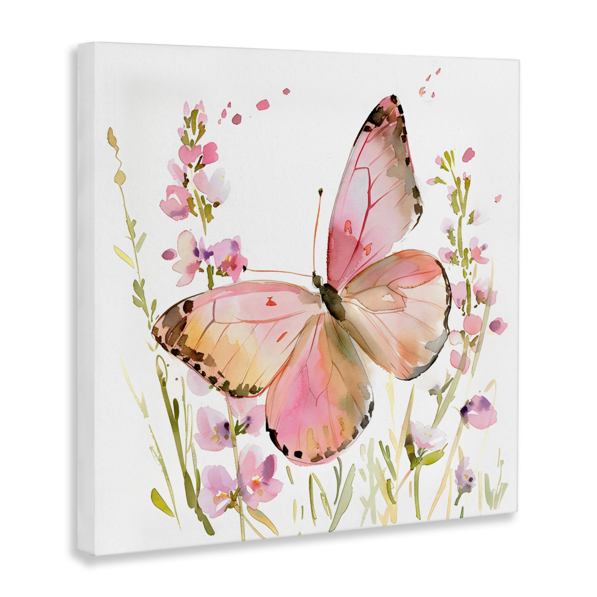 Stupell Industries Colorful Spring Butterfly Pink Canvas Wall Art, design by Creative Studio