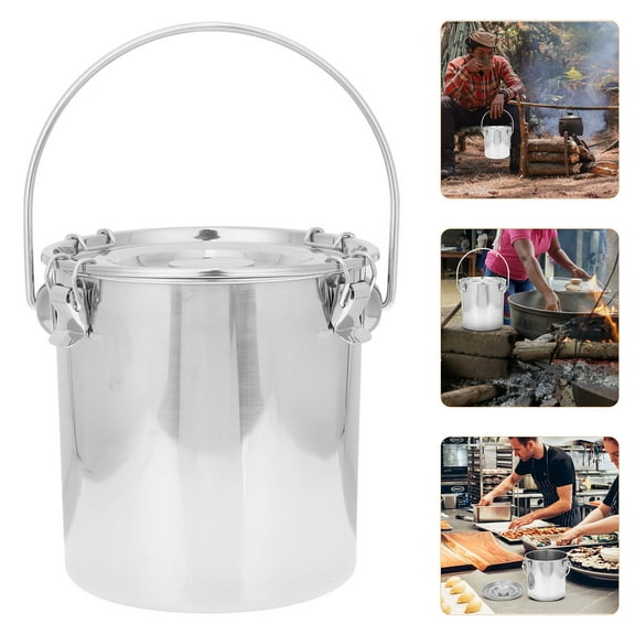 Homoyoyo Airtight Stainless Steel Bucket for Outdoor Firefighting, Portable and Container