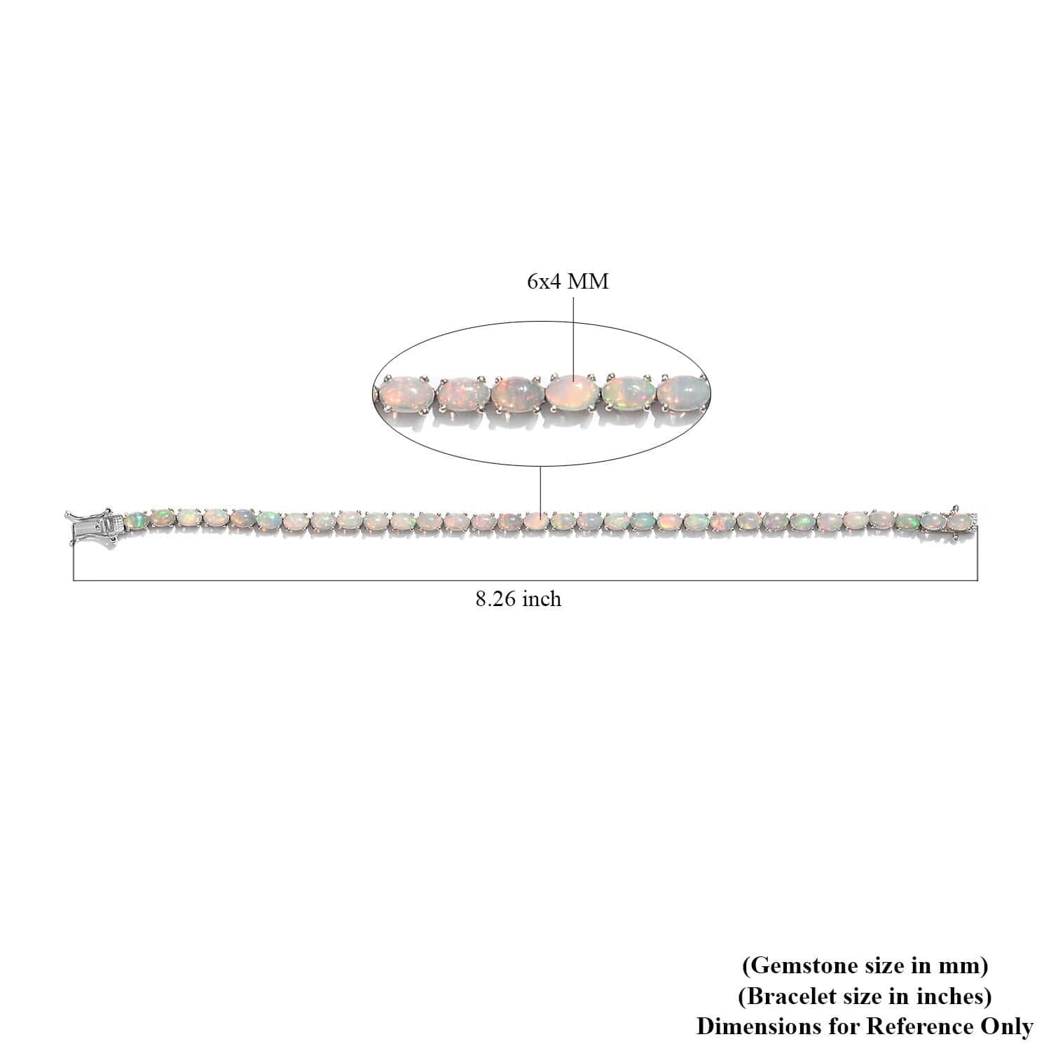 送料無料Shop LC White Opal Tennis Bracelet for women 925 Sterling Silver Platinum Plated Birthstone Jewelry Gifts Size 7.25