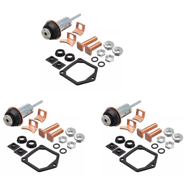 3X Kit de reconstrucción de reparación de solenoide Juego de contactos de émbolo de motor de arranque universal para