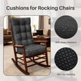 thumbnail image 4 of Galenzoov 28×18×5 inch Ultimate Comfort Rocking Chair Cushion Set - Luxurious Thick Memory Foam with Non-Slip Ties, Water-resistant Seat & Back Pillows for Indoor/Outdoor Rockers, Dark Grey, 4 of 8