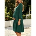 thumbnail image 3 of Women's Long Sleeve Maternity Dress Ruffle Maternity Clothes for Women, 3 of 7