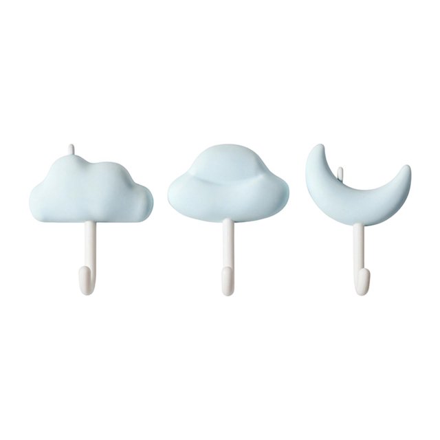 Paquete de 3 ganchos de pared, llavero, organizador para el hogar, decoración del hogar, colgador de adornos, abrigo Azul