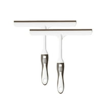 Cglfd 2-Pack Handheld Silicone Squeegee Cleaner for Shower Doors, Windows and Auto Glass Clearance, Beige