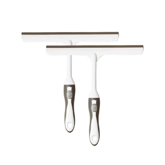 Jubipavy Multi-Purpose Silicon Squeegee For Window Glass Shower Door Car Windshield Heavy Duty Window Scrubber 10 Inch White & Grey Home Saving