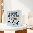 thumbnail image 3 of Zomyto 5x5 Inches Inspirational Quotes Anything Be Kind Wooden Box Signs,Motivational Rustic Desk Decor,Wooden Plaque, 3 of 6