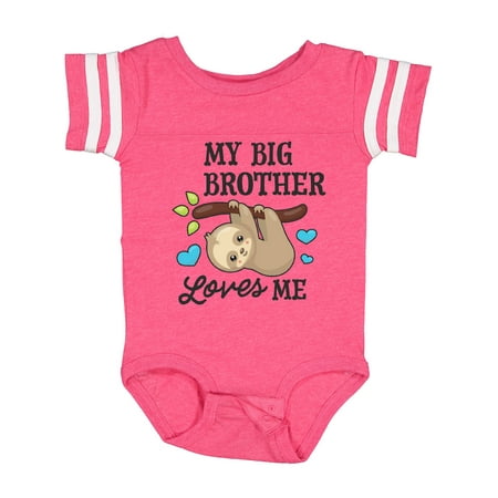 

Inktastic My Big Brother Loves Me with Sloth and Hearts Gift Baby Boy or Baby Girl Bodysuit