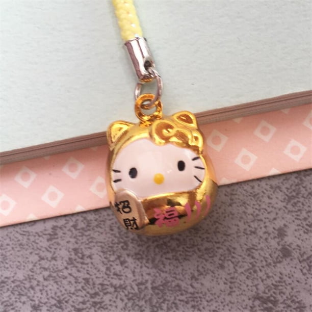 Llavero Kawaii Sanrio Hello Kitty, lindo gato KT de dibujos animados, cordón para teléfono móvil, colgante, decoración de mochila escolar, regalo de joyería para amigo
