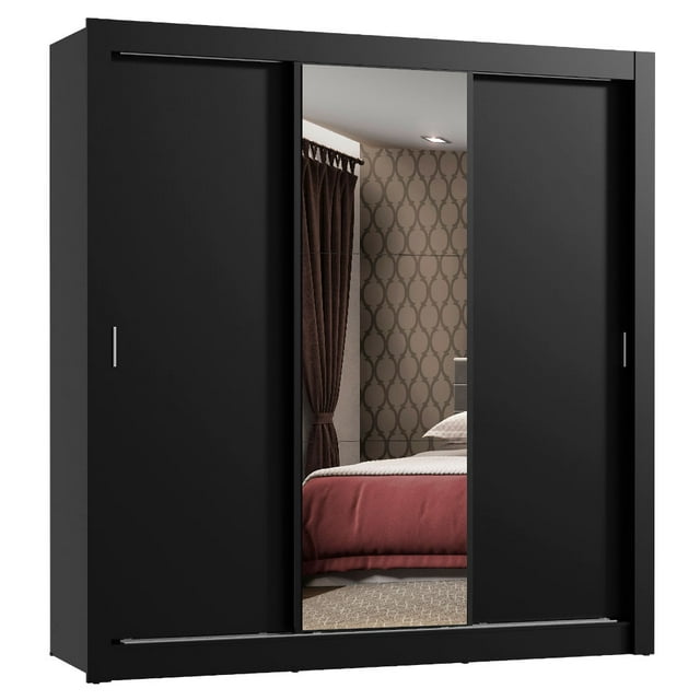 Ropero Closet Madesa Monaco 3 Puertas Corredizas 1 Espejo