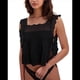 thumbnail image 2 of Camiseta Sin Mangas de Encaje Y2K para Mujer, con Abertura Lateral y Lazo, con Volantes Transparentes, Ideal para Salir de Verano Negro S, 2 of 8
