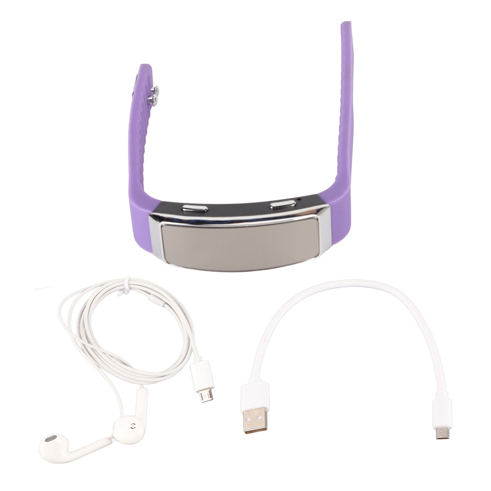 Portable Electronics Recorder Watch, Voice Activated HD Noise Reduction Bracelet Sound Recorder for Meeting Purple 32GB