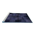 thumbnail image 2 of Ahgly Company Machine Washable Indoor Round Oriental Blue Modern Area Rugs, 7' Round, 2 of 4