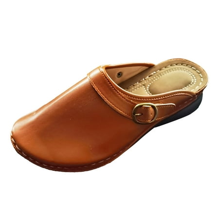 

Pimfylm Sandals Cloud Sandals for Women Men Thick Sole Adjustable Buckles EVA Cloud Slides Slippers 8.5 Brown
