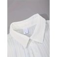 thumbnail image 2 of Men 2 Piece Matching Summer Outfit Stripe Texture Short Sleeve Button Up Shirt and Shorts Casual Vacation Set, 2 of 11