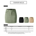 thumbnail image 5 of FashionMille Women Solid Corduroy Comfy High Waist Pocket A Line Mini Skirt, 5 of 5