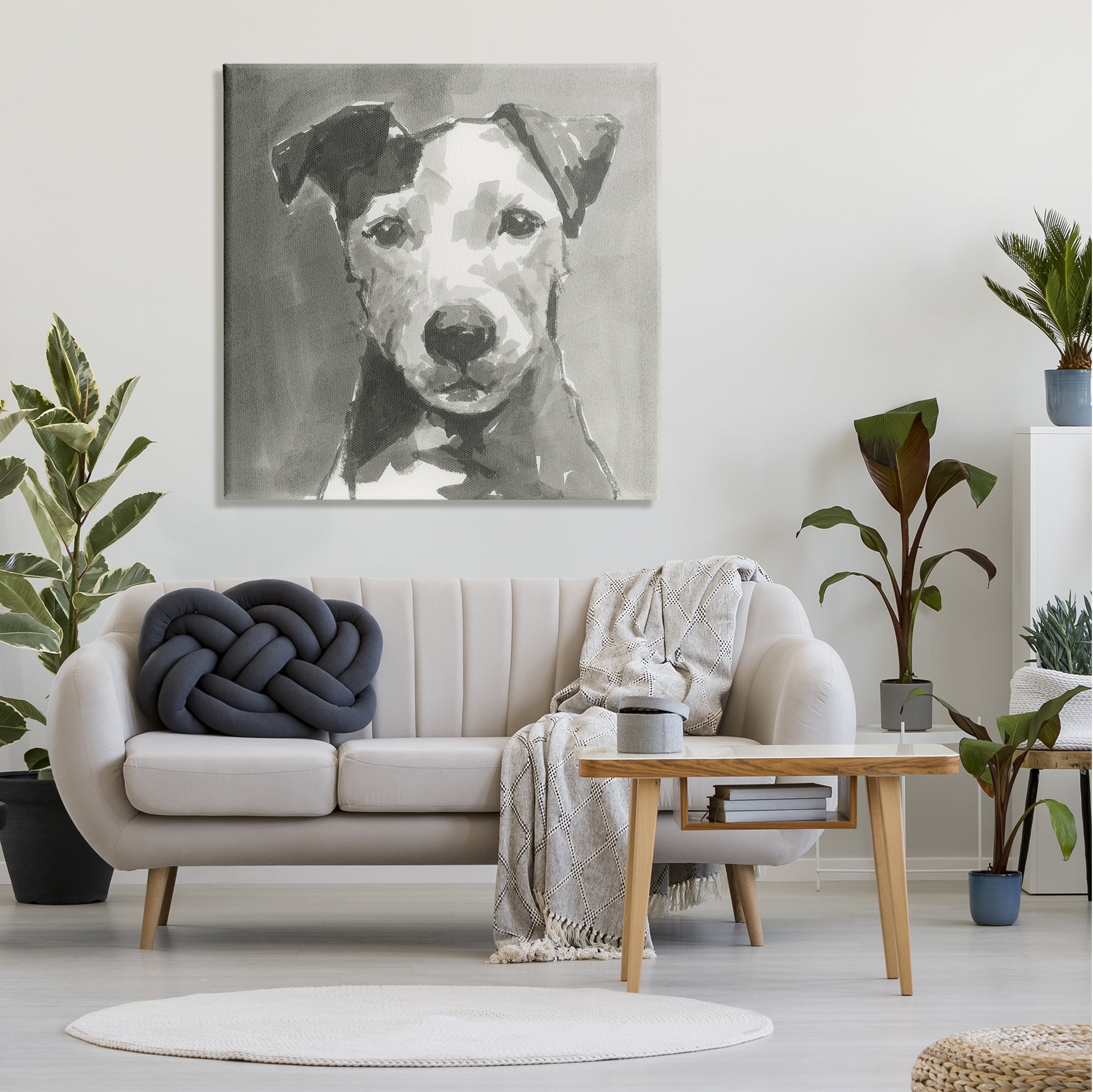 Stupell Industries Muted Dog Portrait Cute Quiet Expression ,36 x 36, Design by Cartissi