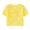 thumbnail image 5 of Fozruso Girls' Summer Cardigans Girls Knit Cardigan Short Sleeve Summer Shirt Lightweight Open Front Top For Toddler Baby Kids,8-9 Years,Yellow, 5 of 7