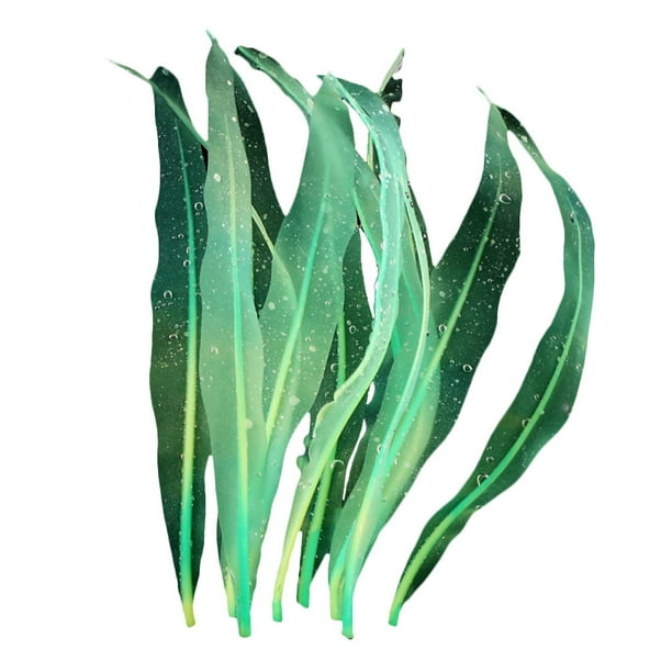 Greeniant Algas marinas suaves decorativas, adorno de algas de silicona Artificial, efecto brillante, pecera, acuario, decoración de paisajismo decoración del acuario verde Greeniant JJ24811-04