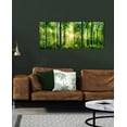 thumbnail image 6 of HFDF Forest Art Canvas Wall Decor: 3 Panel Nature Wall Art Landscape Paintings Trees Green Pictures Sunrise Scenery Wall Decor for Living Room Bedroom Office Bathroom 8x10inch Framed, 6 of 7