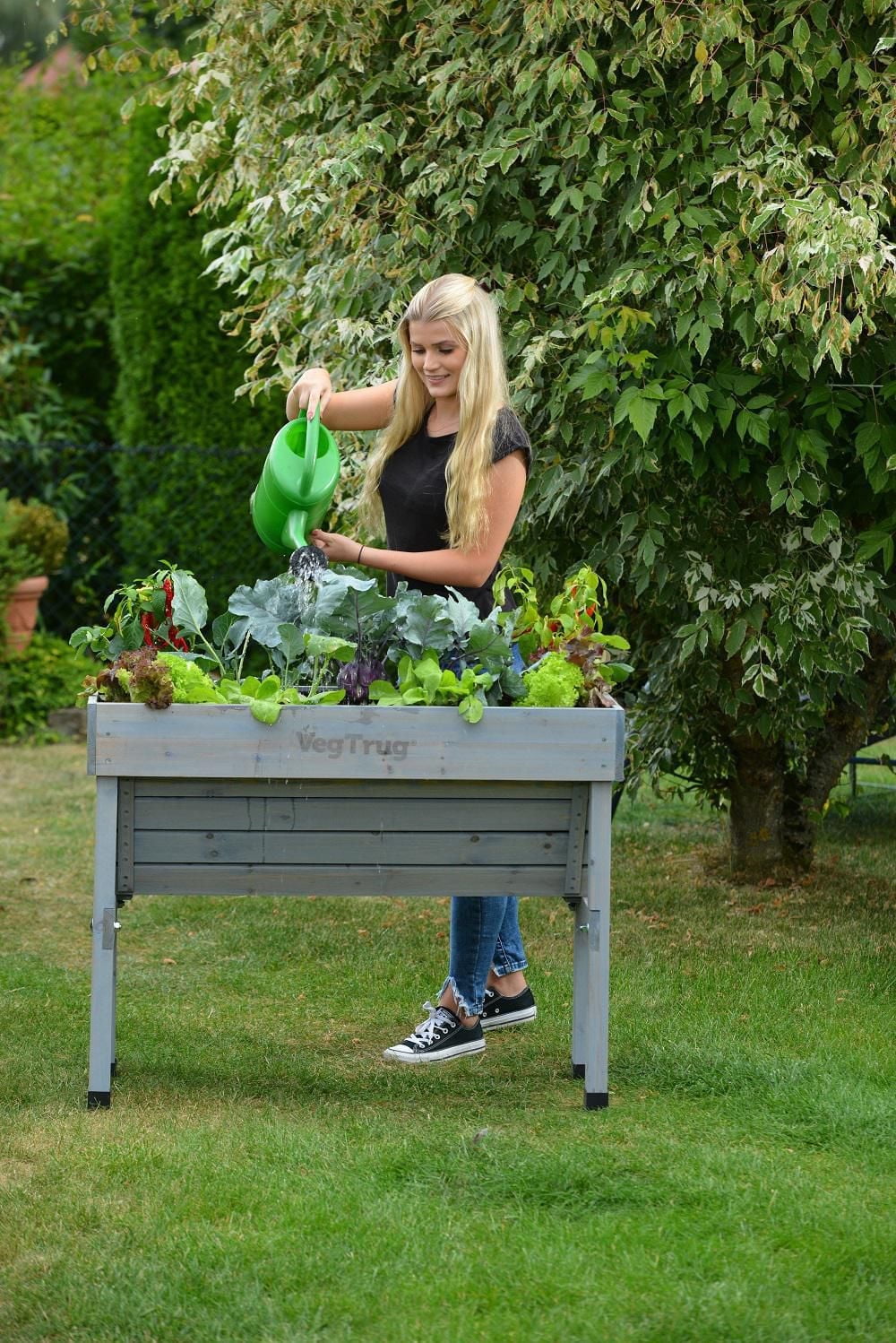 VegTrug Wall Hugger Raised Garden Bed Planter - Grey - Small