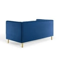 thumbnail image 6 of Tufted Loveseat Sofa, Velvet, Blue Navy, Modern Contemporary Urban Design, Living Lounge Room Hotel Lobby Hospitality, 6 of 8