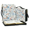 thumbnail image 3 of FOR U DESIGNS Butterfly Flower Bible Cases for Woman Size X-Large Lightweight Leather Bible Cover with Adjustable Strap Bible Bags for Women Organizer for Bible Study Religious, 3 of 7