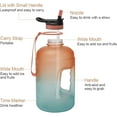 thumbnail image 3 of Biwat 1 Gallon Motivational Water Bottle with Time Marker & Straw, 128 oz Large One Gallon Water Bottle with 2 Lids (Chug and Straw) BPA Free Big Water Jug for Sports, 3 of 4