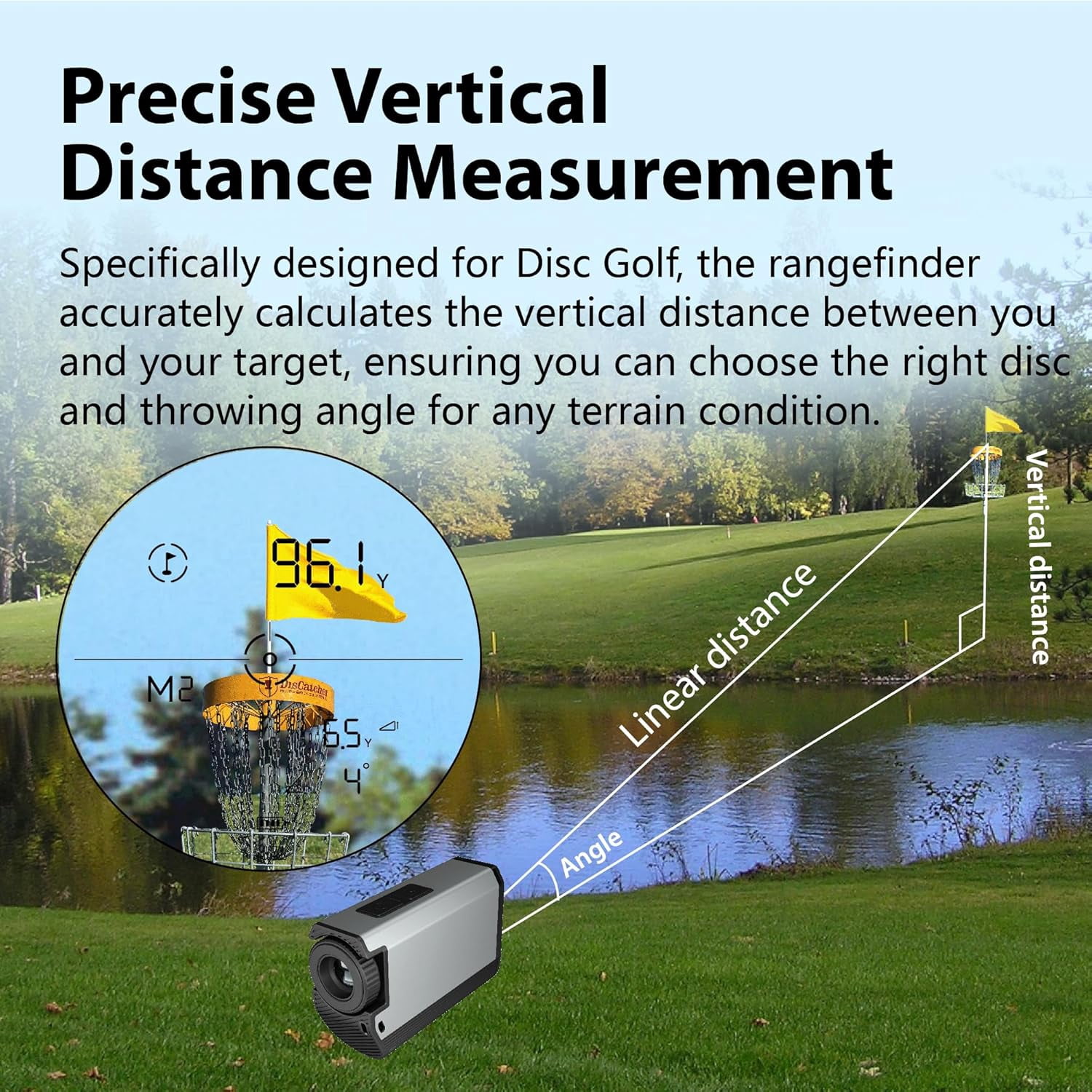 GOGOGO SPORT VPRO Mini Rangefinder for Golf and Hunting, 1200 Yards Range Finder with Horizontal Distance