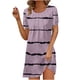 thumbnail image 1 of Puntoco Vestido De Verano Para Mujer, Informal, Estampado, De Playa, Manga Corta, Cuello Redondo, Suelto, Camiseta Sin Mangas, Vestido De Manga Corta Con Cuello Redondo, Morado Xxxl, 1 of 5