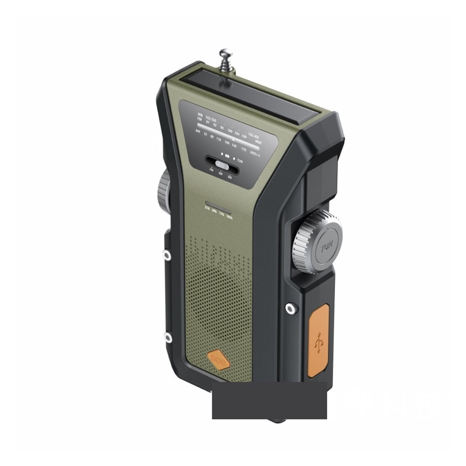 4000mAH Emergency Radio Multifunctional Emergency Radio Solar Outdoor Charging Multi-band Hand-cranked Power Generation Portable Disaster Prevention SOS ,Portable