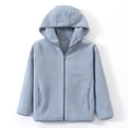 thumbnail image 5 of BOBOGOJP Kids Hooded Fleece Jacket Boys Girls Full Zip Hoodie Toddler Coat 3-12Years Light Blue,Size 15-16 Years, 5 of 6