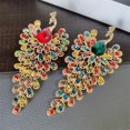 thumbnail image 3 of Xinyolin Women's Brooch - Retro Peacock Shape, Rhinestone Decor, Anti-slip Wear-resistant, Suit Coat Scarf Decor, 3 of 7